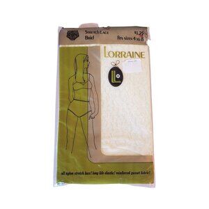 Vintage Lorraine Stretch Lace Brief 4 to 8‎ Nylon Reinforced Gusset Yellow